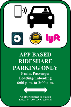 Rideshare Parking sign