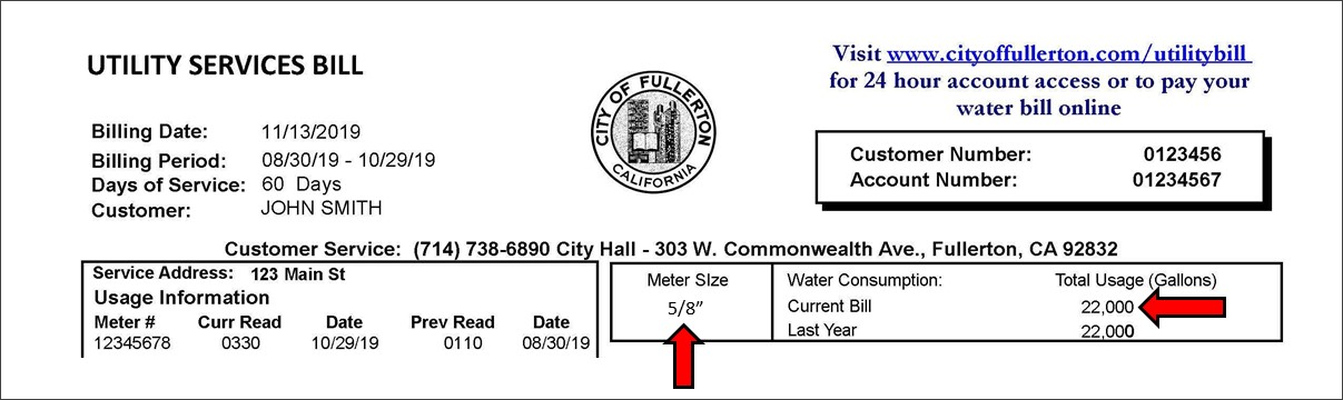 Utility Bill (top portion)