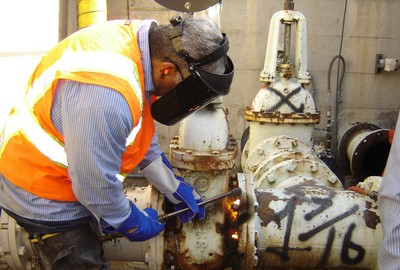 14. Welding a pipe