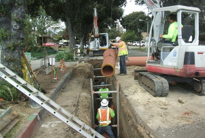 23. Pipe deep under street