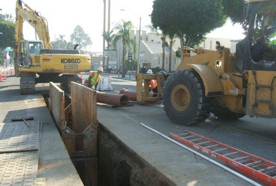 24. Deep trench in street